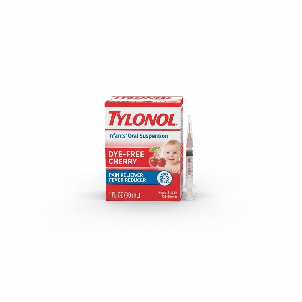Tylenol Infants' Oral Suspension Dye-Free Cherry — 1 fl oz