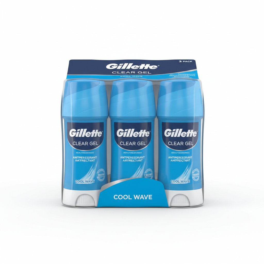 Gillette Clear Gel Antiperspirant Cool Wave — 3.8 oz × 3 pack