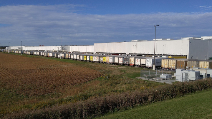 delivery truck warehouse loading logistics